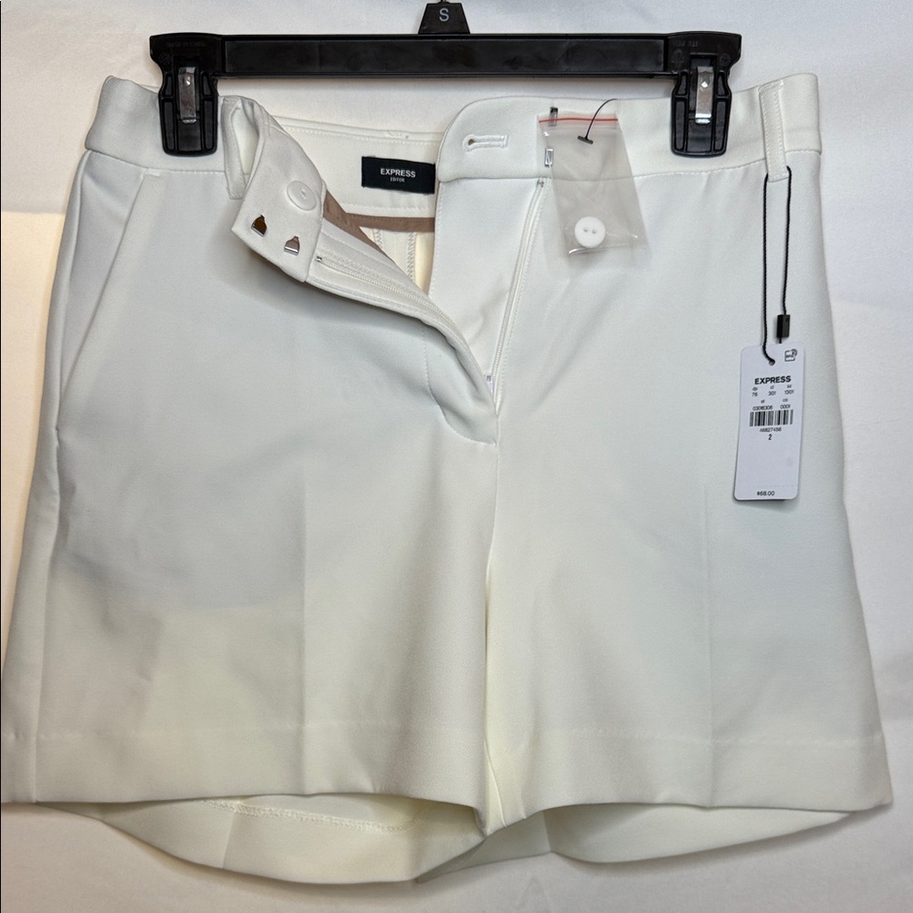 Express Women's High Waist Cream Shorts